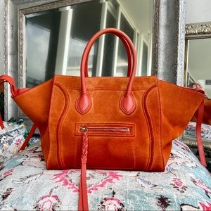 Céline Cabas Phantom Medium Suede Leather Tote